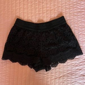 Black lace shorts, size 36
